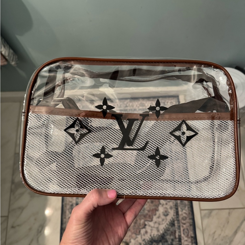 Transparent crossbody with Brown Trim
